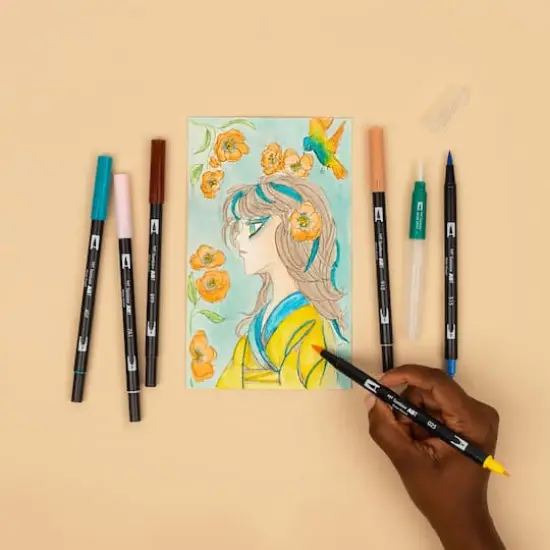 Tombow Bird Manga Illustration Dual Brush Pen Art Set {11}