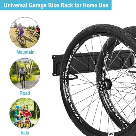 NEX&trade; 16.5" Black 6-Bicycle Storage Wall Rack {6}