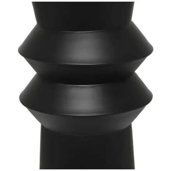 32" Black Art Deco Fluted Metal Floor Vase {4}