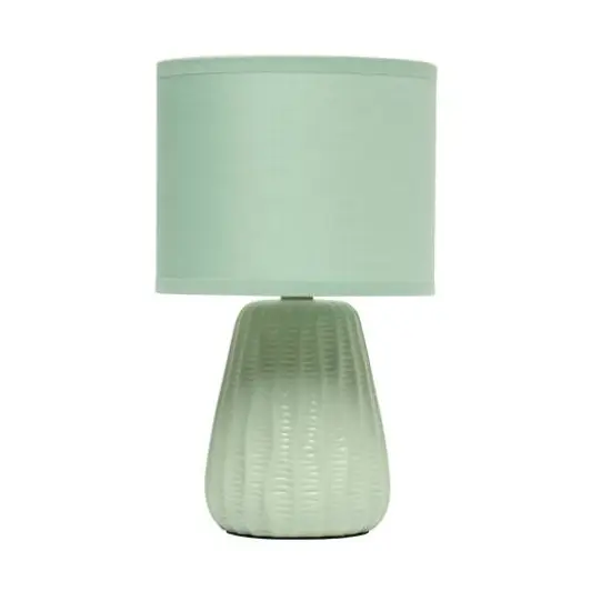 Simple Designs 11" Mini Ceramic Pastel Table Lamp Sage Green {1}