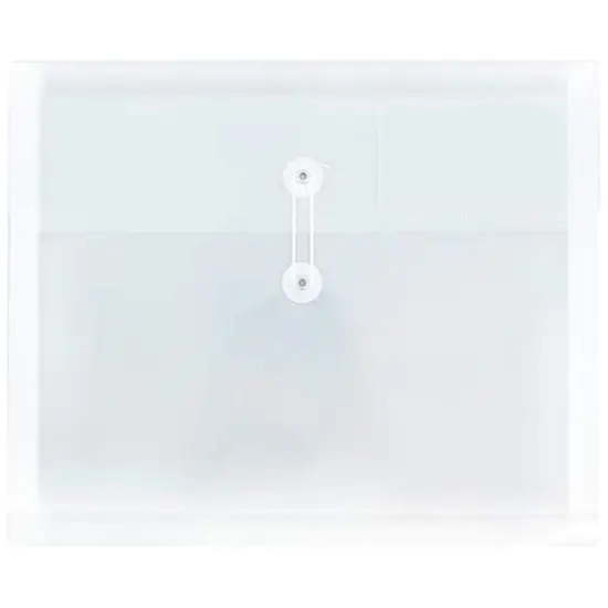 JAM Paper 12.75" x 10.5" Clear Plastic Button & String Tie Closure Envelopes, 12ct. {3}