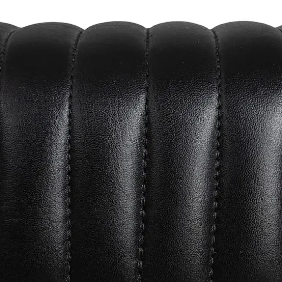 Hello Honey&reg; Black Mango Wood & Leather Grid Bench {4}