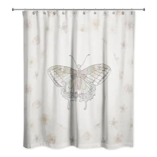 Butterfly & Floral Shower Curtain {1}