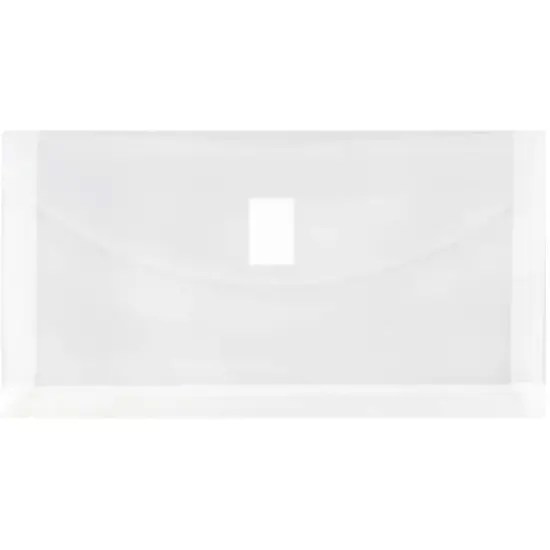 JAM Paper 5.25" x 10" Plastic #10 Hook & Loop Envelopes with 1" Expansion, 24ct. Clear {4}