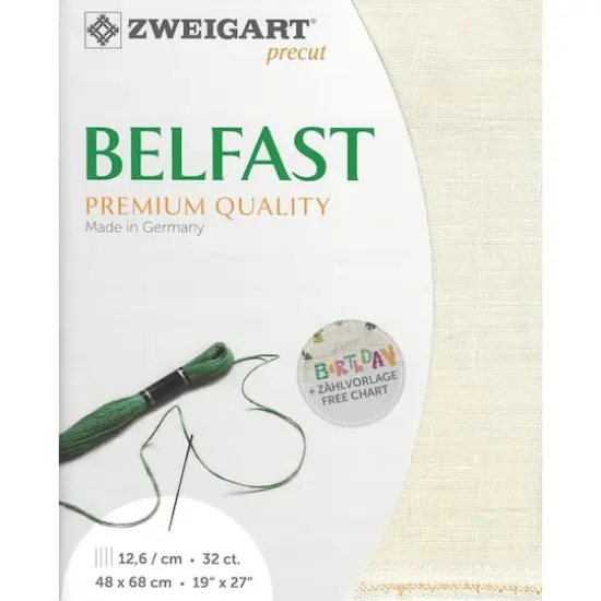 Zweigart&reg; Precut Belfast 32 Count Canvas, 19" x 27" Soft Ivory {1}