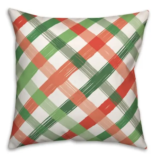 Cheery Christmas Check Throw Pillow {1}