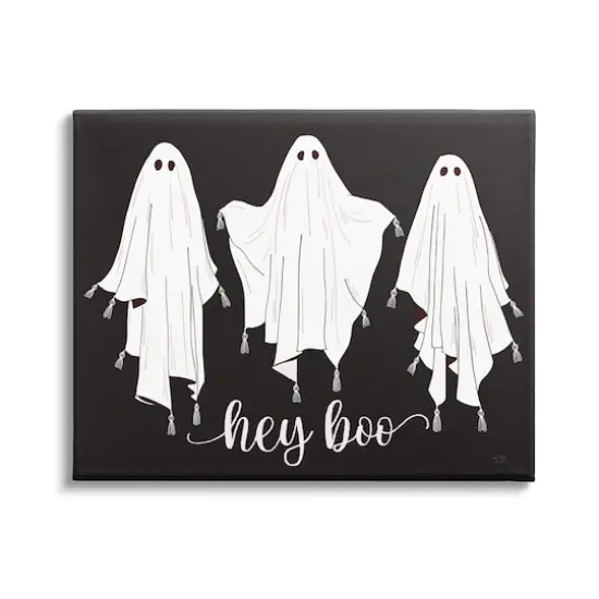 Stupell Industries Hey Boo Three Ghosts Canvas Wall Art {1}