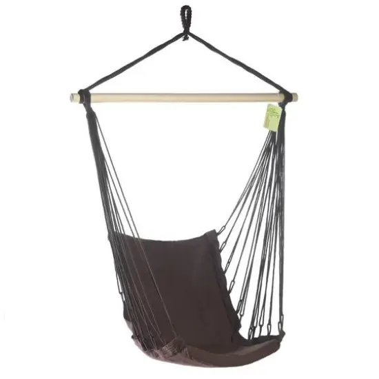 Espresso Cotton Padded Swing Chair, 40" x 55" {4}