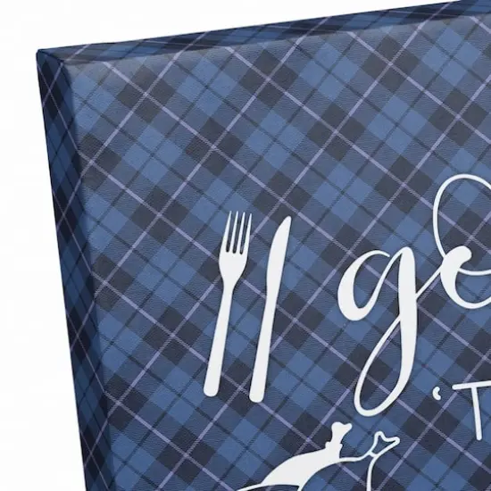 Blue Plaid Gobble 'Til You Wobble Canvas Wall Art {4}