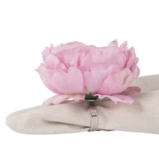 DII&reg; Peony Napkin Rings, 4ct. Pink {5}