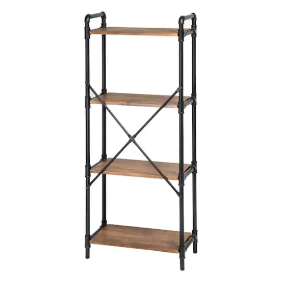 Honey Can Do Black 4-Tier Industrial Bookshelf {6}