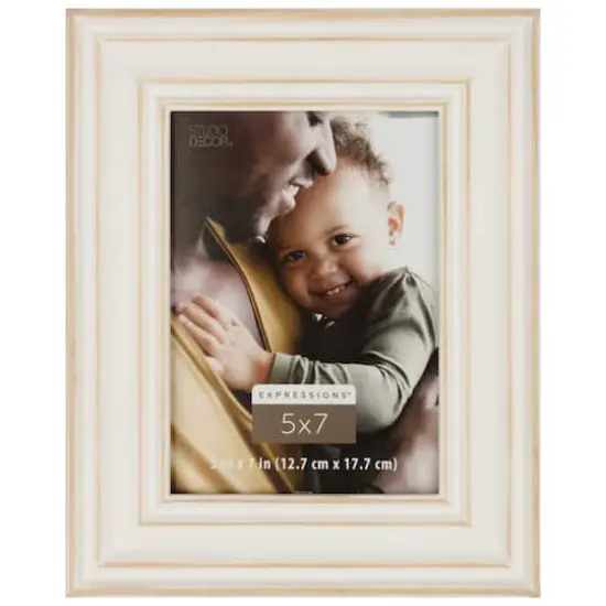 Expressions&trade; 5" x 7" White with Distressed Edges Frame by Studio D&eacute;cor&reg; {1}