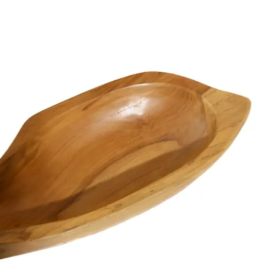 Brown Fish Teak Wood Coastal Style Tray Set {4}