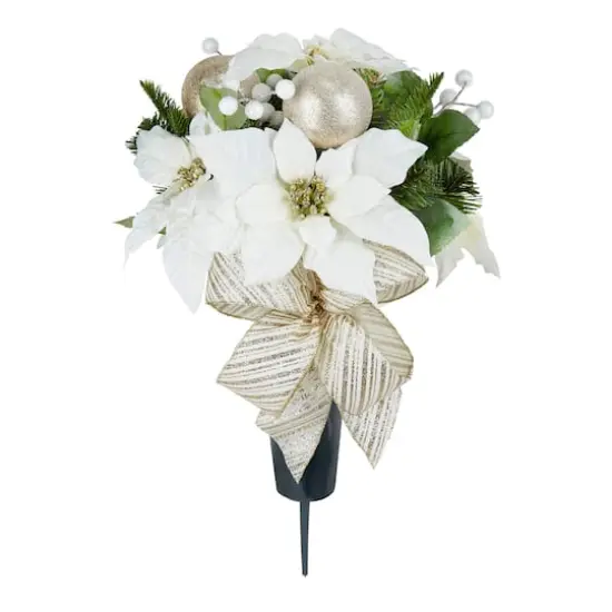 White Poinsettia Remembrance Cone by Ashland&reg; {1}