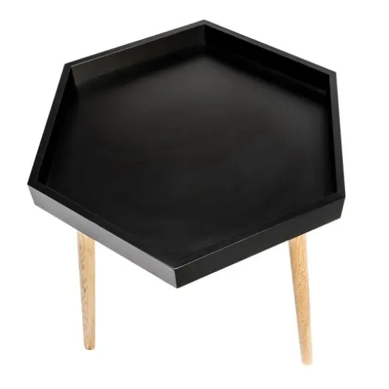 Honey Can Do Black Hexagon End Table {6}
