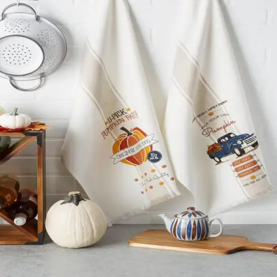DII&reg; Pumpkin Farm Printed Dishtowel Set {6}