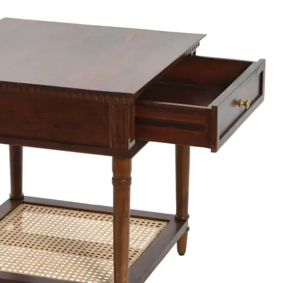 Hello Honey® 25" Maxwelton Solid Wood End Table with Drawer Dark Chestnut {9}