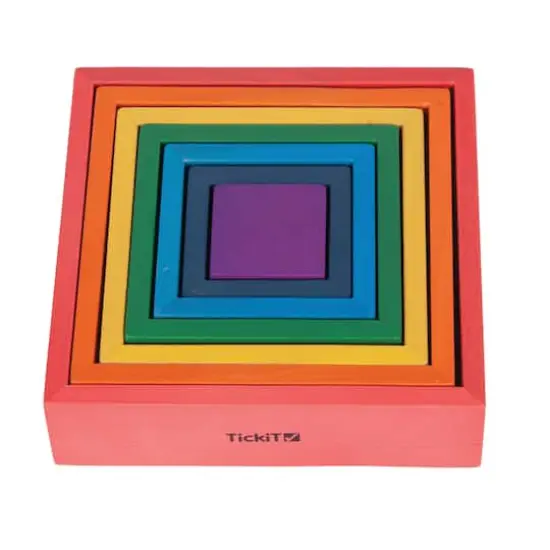 TickiT&reg; Wooden Rainbow Architect Squares {1}