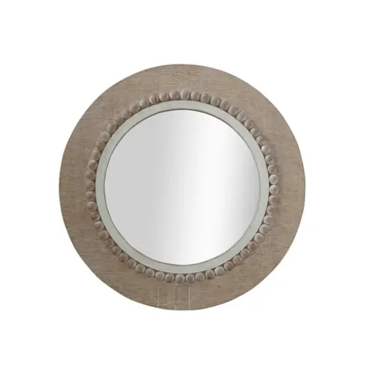 Hello Honey&reg; Round Decorative Wood Wall Mirror {1}