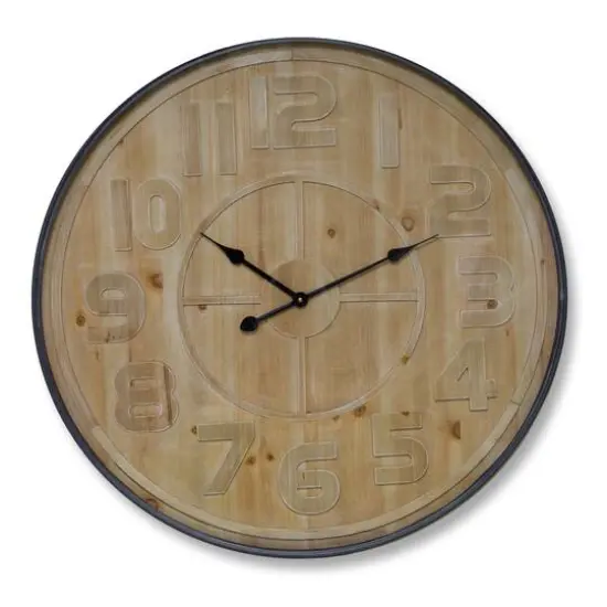 Wooden Face Iron Wall Clock {1}