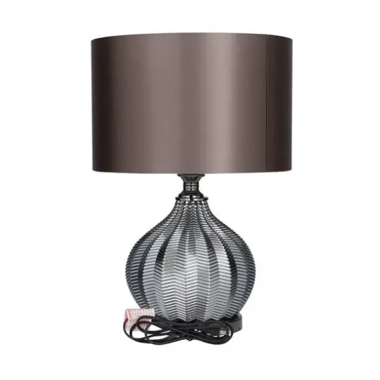 Black Polyester Transitional Table Lamp, 20" x 17" x 14" {8}
