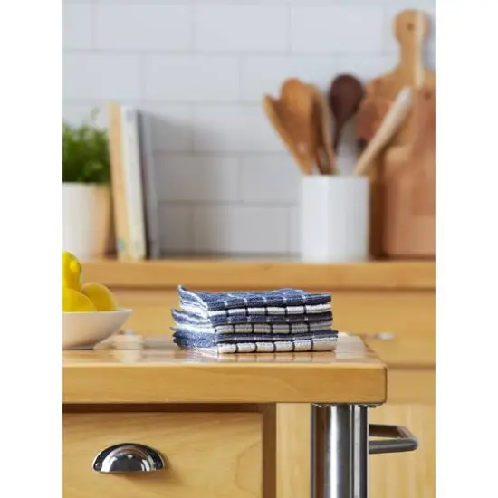 DII&reg; French Blue Combo Windowpane Dishcloths, 6ct. {6}