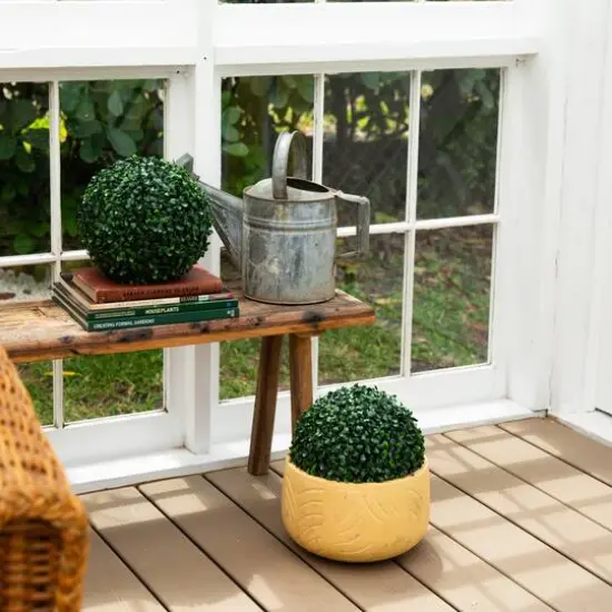 8in. UV Resistant Artificial Boxwood Ball (Indoor/Outdoor) - Set of 4 {8}