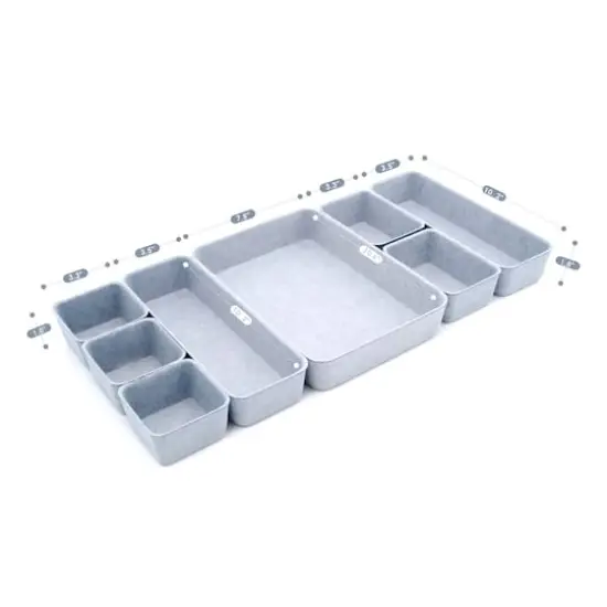 Welaxy Felt 8 Piece Drawer Organizer Tray Set Glacier {9}