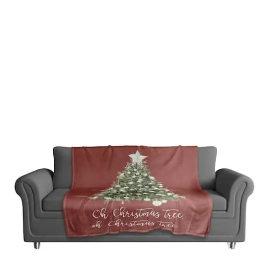 Oh Christmas Tree Coral Fleece Throw {4}