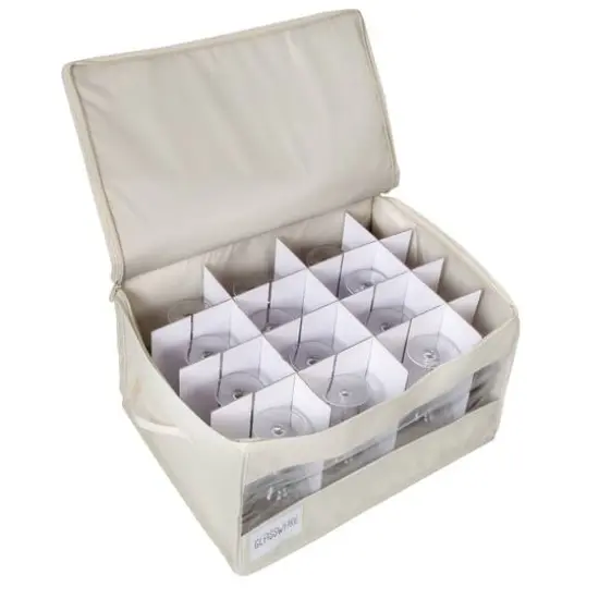 Honey Can Do Natural Stemware Storage Box Set {4}