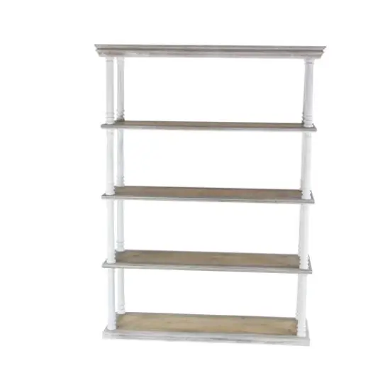 Brown Wood Farmhouse Shelving Unit, 64 " x 47 " x 15 " {1}