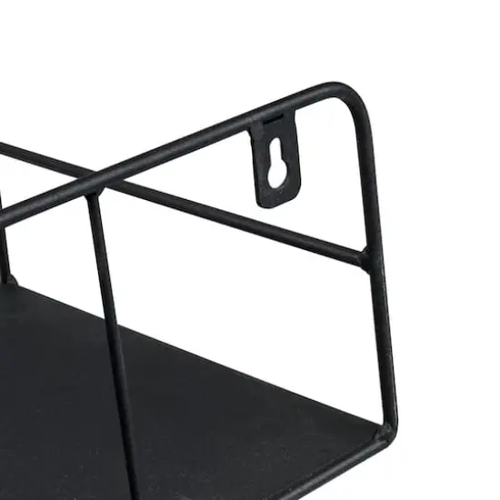 Honey Can Do Black Curved Metal Floating Shelf {6}