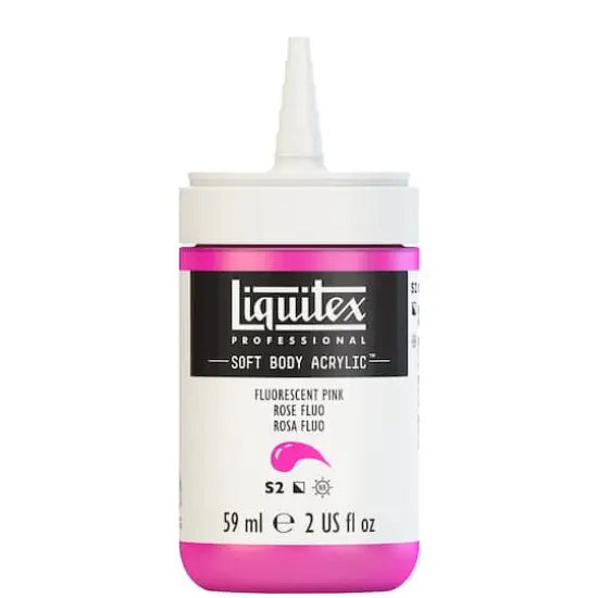Liquitex&reg; Professional Soft Body Acrylic Bottle, 2oz. Fluorescent Pink {3}