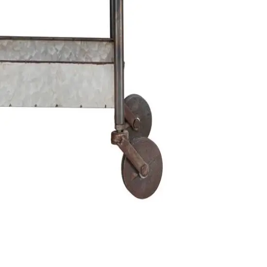 Hello Honey&reg; 46" Rustic Farmhouse Galvanized Metal 4-Tier Cart with 6 Storage Bins {4}