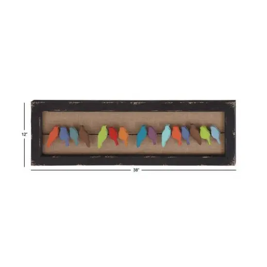 Multicolored Wood Eclectic Birds Wall D&eacute;cor {8}