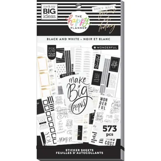 The Happy Planner&reg; Black & White Value Pack Stickers {1}