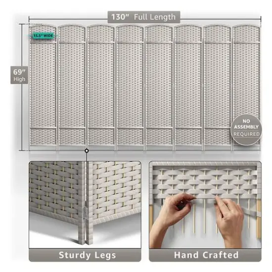 Sorbus Folding Divider Panel Beige {6}