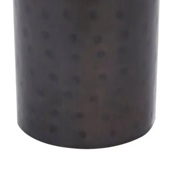 Brown Metal Industrial Candle Holder Set {5}