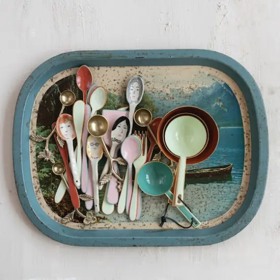 Hello Honey® Gold Finish & Multicolor 4-Piece Enameled Measuring Cup Set with Leather Tie {3}