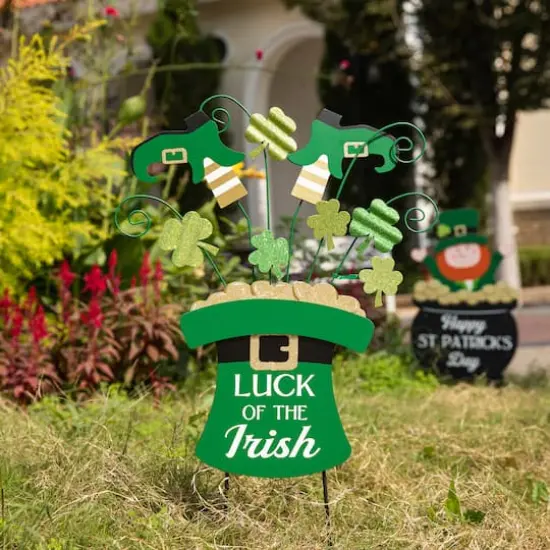 Glitzhome® 31.5" Wooden St. Patrick's Leprechaun Belt Décor {3}