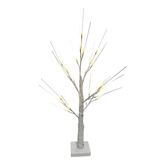 24" LED White Birch Twig Tree Decoration {1}