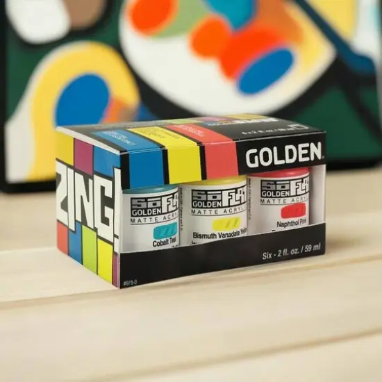 Golden&reg; SoFlat Matte Zing Colors Acrylic Paint Set {4}