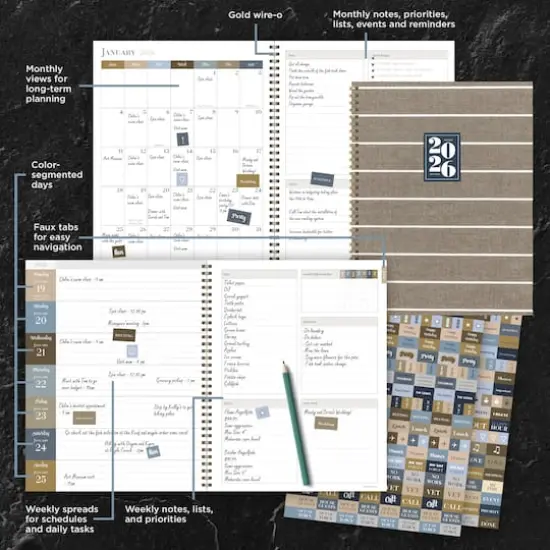 2026 Linen Large Weekly Monthly Planner {8}
