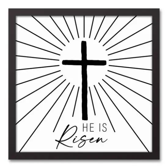 He is Risen Black Framed Canvas {1}