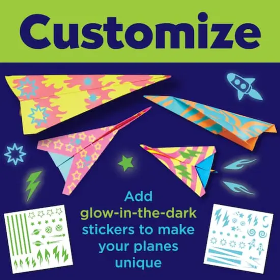 Creativity for Kids&reg; Stunt Squadron&trade; Neon Glow Paper Airplane Kit {4}