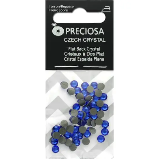 John Bead Preciosa VIVA12 Hot Fix Flatback Czech Crystals, SS16 Sapphire {1}