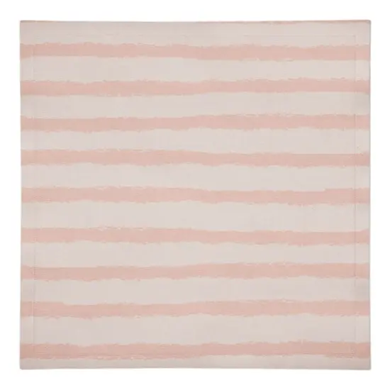 Stripes Cotton Twill Napkin Pink/Cream {1}