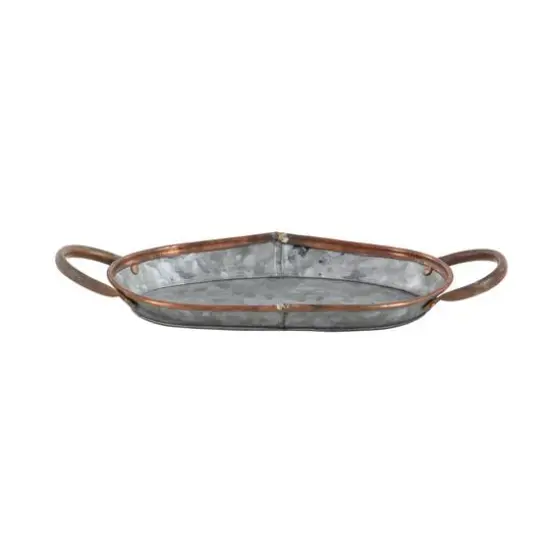 Set of 3" Grey Metal Farmhouse Tray, 14", 22", 28" {5}