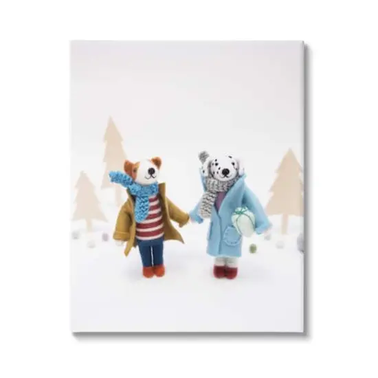 Stupell Industries Winter Holiday Gifts Dog Couple Canvas Wall Art {1}