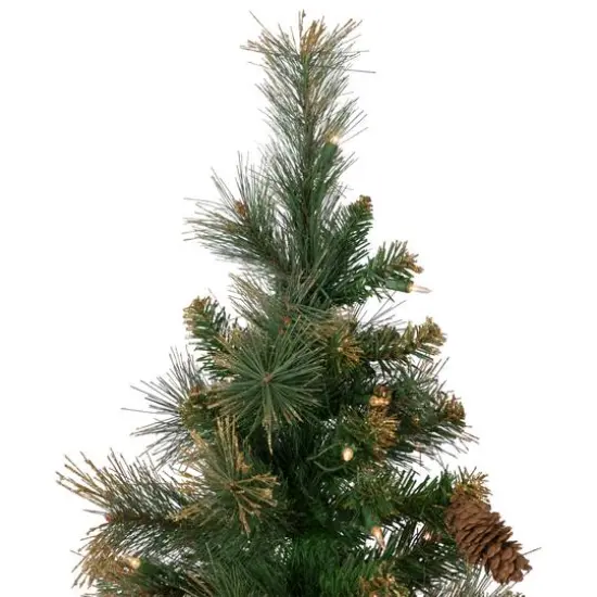 4.5ft. Pre-Lit Yorkshire Pine Pencil Artificial Christmas Tree, Clear Lights {6}